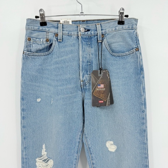 Levi's 501 Premium High Rise Straight Leg Button Fly Stars and Stripes 28 x 30 - Picture 5 of 16